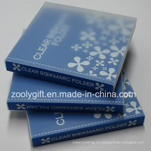 Personalizado de impresión de plástico transparente PP PVC marcador titular / libro de álbumes